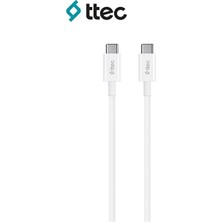 2DK36B Ttec Usb-C - Usb-C 120CM 65W Pd/qc Hızlı Şarj/data Kablosu Beyaz