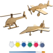 Kidose Ahşap Hava Araçları Seti | Jet Uçak Helikopter Yapım Kiti