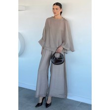 Gülseli Kadın Transparan Bluz Pantolon Ikili Takım P-00021860