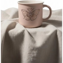 Bereketli Store Emsan Desenli Renkli Porselen Kupa 380 ml | Modern Tasarımlı Kahve ve Çay Kupası