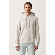 Calvin Klein Erkek Normal Kesim Yüksek Pamuk Içerikli Kapüşonlu Uzun Kollu Bej Sweatshirt LV04RG276G-PDJ