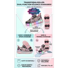 Enoch Çocuk Patenli Işıklı Tekerlekli Spor Ayakkabı & Rahat Cırt Cırtlı Kaykay Ayakkabı 4 Tekerli Sneaker