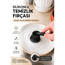 Ovio Ev Yaşam Silikon Bulaşık Fırçası Uzun Saplı Mutfak Temizlik Fırçası Çizmez Hijyenik Çok Amaçlı Temizlik Fırçası