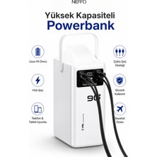 Neffo 90000 Mah Ultra Kapasiteli Powerbank LED Fenerli Hızlı Şarj Destekli Taşınabilir Powerbank