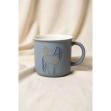 Bereketli Store Emsan Desenli Renkli Porselen Kupa 380 ml | Modern Tasarımlı Kahve ve Çay Kupası