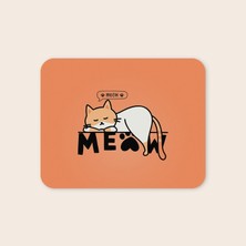 Tabloe Kedi Tasarımlı Premium Mouse Pad - 23X19 cm - Kaydırmaz Tabanlı Kaliteli, Turuncu Mousepad