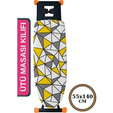 Asev Home Keçeli Ütü Masası Kılıfı 55X140 cm Büzdürmeli Ipli Masaya Göre Ayarlanbilir Stoperli Diva