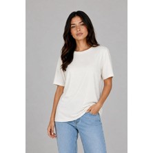 Zemci Siyah Viskon T-Shirt O Yaka Bluz
