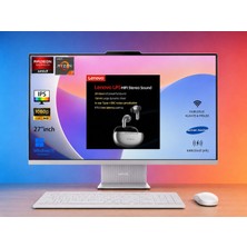 Lenovo Ideacentre 27ARR9 Aıo Ryzen7 7735HS 8gb 1tb SSD 27" Fhd W11PRO All In One Bilgisayar - Lenovo Lp5 Bluetooth Kulaklık Emt
