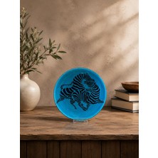 Anka Select Turkuaz At Figürlü El Yapımı Dekoratif Seramik Tabak – Modern Sanat ve Ev Dekoru