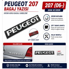 İTHAL Peugeot 207 Bagaj Yazısı Krom Arka Bagaj Amblemi 2006 ve Üzeri Uyumlu