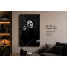Bade Müzik Atatürk Siyah Beyaz Kanvas Tablo 50X70 cm | Premium Kalite Dekoratif Duvar Tablosu