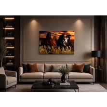 Bade Müzik Koşan At Kanvas Tablo 70X100 cm | Dekoratif Büyük Boy Salon ve Ofis Duvar Tablosu