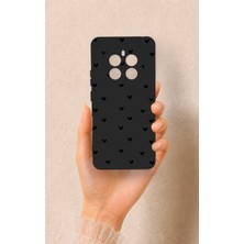 Vip Case Realme 12 4g Uyumlu Siyah Mini Kalp Desenli Silikon Kılıf
