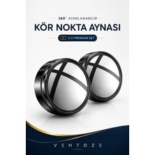 Ventoze 2'li Ayarlanabilir Kör Nokta Ayna Seti | 360 Geniş Açı Yan Dikiz Park Yardımcısı