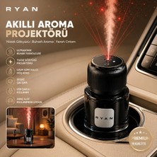 Ryan Araç Içi Koku Difüzörü Yıldız Gökyüzü Projektörü Ultrasonik Buharlı Aroma Makinesi ve Oda Kokulandırıcı