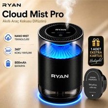Ryan Araç İçi Koku Difüzörü Oto Koku Makinesi Araç Kokusu Araç Parfümü Nano Mist 7 Renk LED Kartuşlu