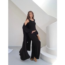 Paw Garage Kadın Elara Ring Viskon Kumaş Atlet Pantolon Kimono 3’lü Takım
