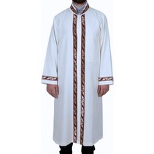 Camimarket Imam Cübbesi Kırmızı Sırmalı Beyaz Renk