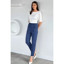 Gülseli Kadın Bel Lastikli Kumaş Pantolon P-00021494
