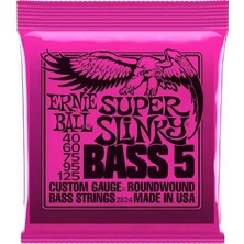Ernie Ball P02824 Bas Gitar Teli Super Slinky Nickel 40-125 (5 Telli)