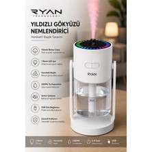 Ryan Yıldız Projeksiyonlu Hava Nemlendirici ve Gece Lambası 7 Renk LED Sessiz Aroma Difüzör