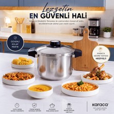 Karaca Düdüklü Tencere 7 Dakika Pişirme 6 Lı Kilit Sistemi Quick And Safe 7 Litre