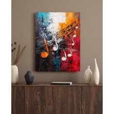 Bade Müzik Müzik Notaları Kanvas Tablo 50X70 cm | Modern Soyut Müzik Temalı Dekoratif Duvar Tablosu