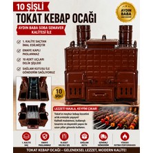 Sobacı Aydın Tokat Kebap Ocağı 40X40 Ebatlarında Yanmaz Kahve Emaye Kaplamalı Kebap Sobası