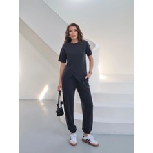 Paw Garage Kadın Selena Modal Pike Kumaş Parçalı Jogger Takım