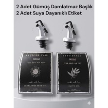 Trend Home Life 2 Adet Gümüş Damlatmaz  Başlık + 2 Adet Suya Dayanıklı Yağdanlık Etiketi