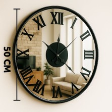 MGS Duvar Saati -Glorya Black Roma 50 cm