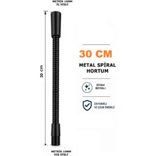 Conana Metal Spiral Hortum (30CM-8MM) Masa Lambası Aplik Vb Için (Siyah)