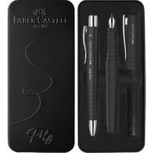Faber Castel Poly Ball Dolma Tükenmez Set Mat Siya