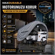 MaxDurable Arora Derya New 3 Tekerlekli Kabinli Motosiklet Brandası Su Geçirmez 4 Mevsim Boya Dostu Motor Brandası + Taşıma Çantalı 3kkban