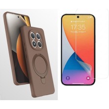 Tekno Grup Xiaomi Redmi Note 15 5g Kılıf M-Safe Şarj Özellikli Standlı Samara Kapak-Desert Gold + Esnek Nano Ekran Koruyucu