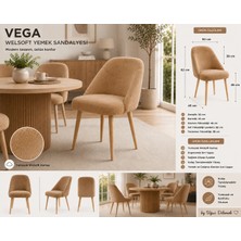 Argedemo Vega Yemek Masası Sandalyesi Welsoft Kumaş Balkon Ofis Sandalyesi