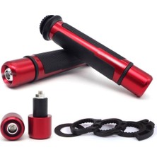 Universal Motosiklet Barracuda Marka Model Elcik Topuz Seti Seçenekli 22 mm Kırmızı