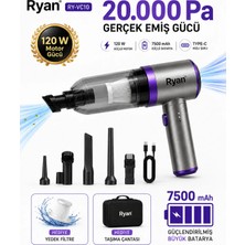 Ryan Araç Içi Süpürge Kablosuz Şarjlı El Süpürgesi 20.000PA Gerçek Emiş Gücü 120W Güç 7500MAH Güçlendirilmiş Batarya RY-VC10