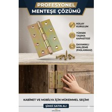 Primeaks Yaprak Menteşe 12 cm x 7 cm - Kapı ve Mobilya Için Dayanıklı Sarı Menteşe (1 Adet)