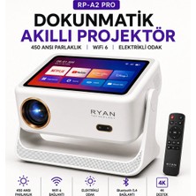 Ryan Ev Sinema Projeksiyon Cihazı Akıllı Projektör 450 Ansı 4K Destekli Hd Wifi Bluetooth