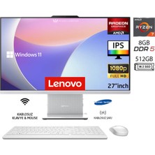 Lenovo ıdeacentre 27ARR9 Aıo Ryzen7 7735HS 8gb 512GB SSD WIN11 Home 27" Fhd All In One Bilgisayar P13