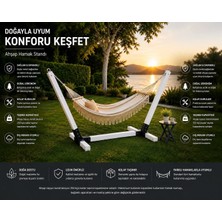 Umutpark Metal Ayaklı Bahçe hamak(Beyaz Renk).