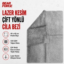 Robeve Bear Force Premium Mikrofiber Cila Bezi 40X40 cm 420 Gsm – Çift Taraflı Kısa ve Uzun Tüylü Oto Detailing Bezi, Lazer Kesim Kenarsız Mikrofiber Araç Kurulama ve Parlatma Bezi