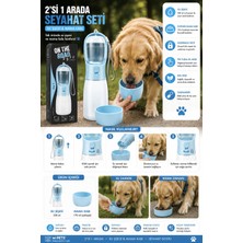 M-Pets On The Road 2in1 Köpek Seyahat Suluğu 300ML Blue