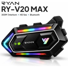 Ryan Kask Bluetooth Interkom 300M Motosiklet Haberleşme Sistemi Rgb Işıklı Hd Ses Çift Mikrofonlu