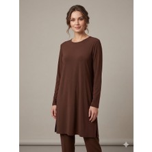 On Triko Kadın Siyah Bisiklet Yaka Uzun Kollu Basic Tunik 71502