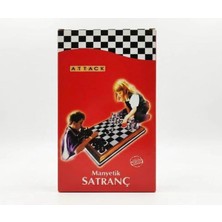 Abnturk Manyetik Satranç Takımı Mıknatıslı Tahta ve Taşlar Oyun Sırasında Devrilmez ve Kaymaz Çantada Kolayca Taşınabilir 22,5X22 cm