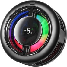 Hadron CX19 Manyetik Telefon Soğutucu Fan 15W Kablosuz Şarjlı Rgb Isı Göstergeli Siyah
