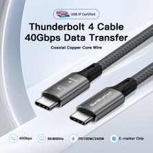 Getbluetech Thunderbolt 4 Usb-C To Usb-C Kablo 40GBPS 240W Pd 3.1 8k Görüntü Destekli 1 Metre